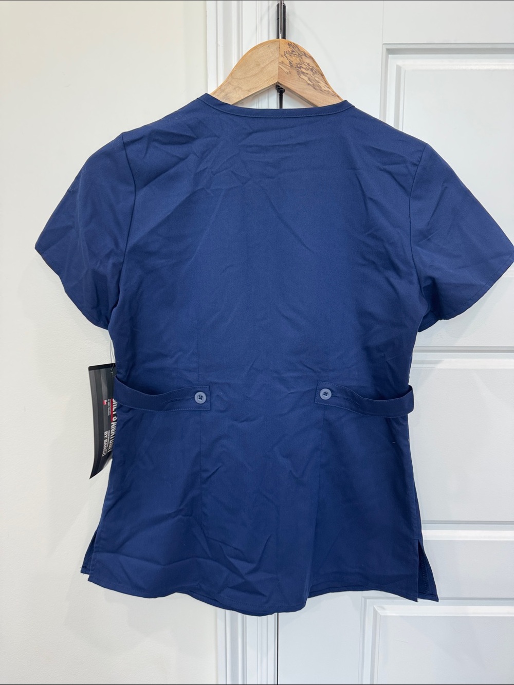 NEW Grey’s Anatomy by Barco Women’s Scrub Uniform Top 3-Pocket Mock Wrap, Indigo - Picture 8 of 8